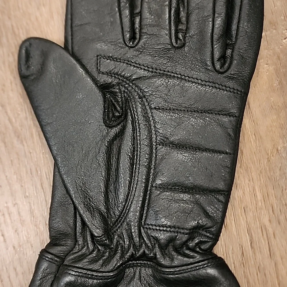 Harley-Davidson Gloves Black Leather Padded Motorcycle Riding Ladies Size Small